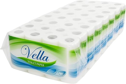 Vella Toilettenpapier 64 Rollen 3-lagig weiß Zellstoff (8x8 Pack) online kaufen | Cashback Gutschein REWE EDEKA METRO – Cleaning Help