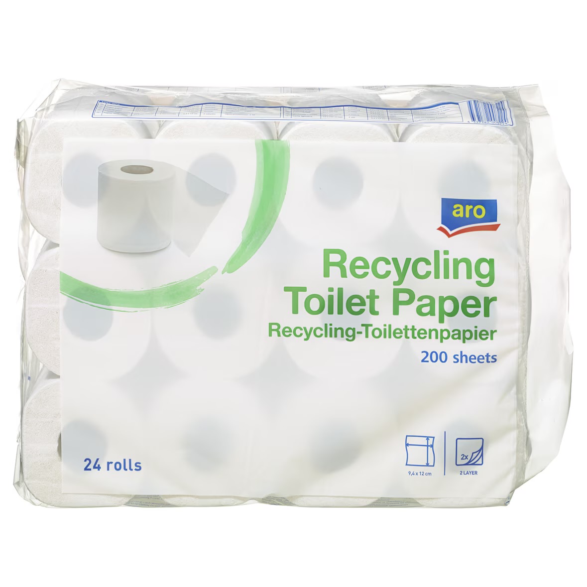 aro Recycling Toilettenpapier 2-lagig 24 Rollen online kaufen | Cashback Gutschein REWE EDEKA METRO – Cleaning Help