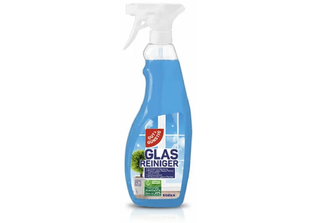 GUT & GÜNSTIG Glasreiniger Spray 1L online kaufen | streifenfrei mit Cashback Gutschein REWE EDEKA METRO – Cleaning Help