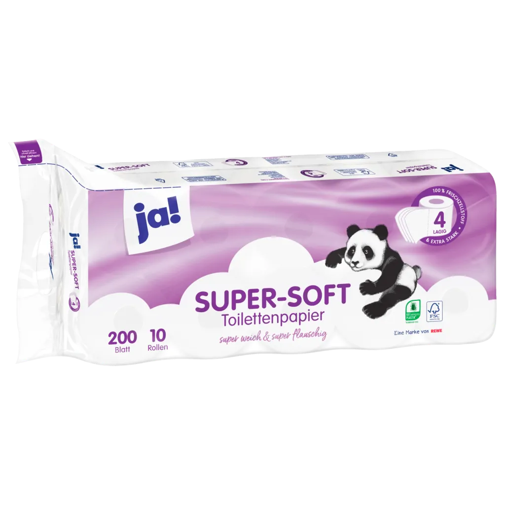 ja! Toilettenpapier Super Soft 4-lagig 10 Rollen à 200 Blatt online kaufen | Cashback Gutschein REWE EDEKA METRO – Cleaning Help
