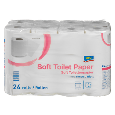 aro Toilettenpapier 4-lagig 24 Rollen à 160 Blatt online kaufen | Cashback Gutschein REWE EDEKA METRO – Cleaning Help