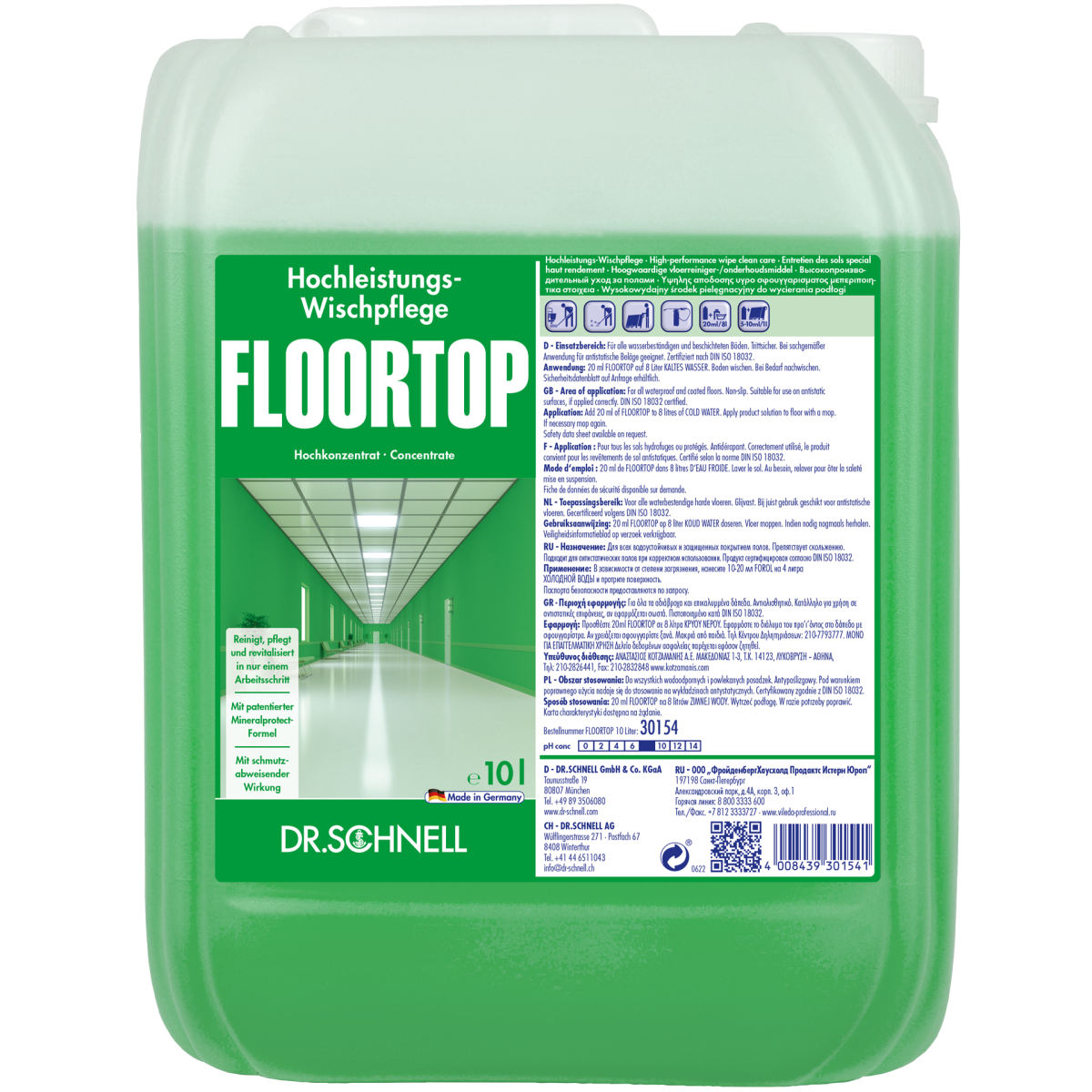 DR.SCHNELL Floortop Hochleistungswischpflege 10 Liter online kaufen | Cashback Gutschein REWE EDEKA METRO – Cleaning Help