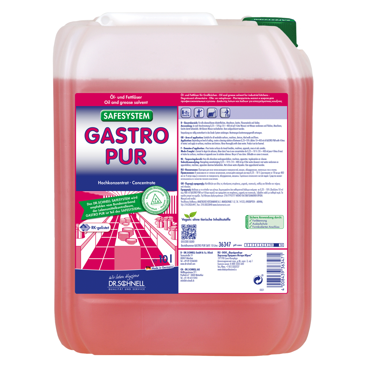 DR.SCHNELL Gastro Pur SAFE Öl- und Fettlöser 10 Liter online kaufen | Cashback Gutschein REWE EDEKA METRO – Cleaning Help