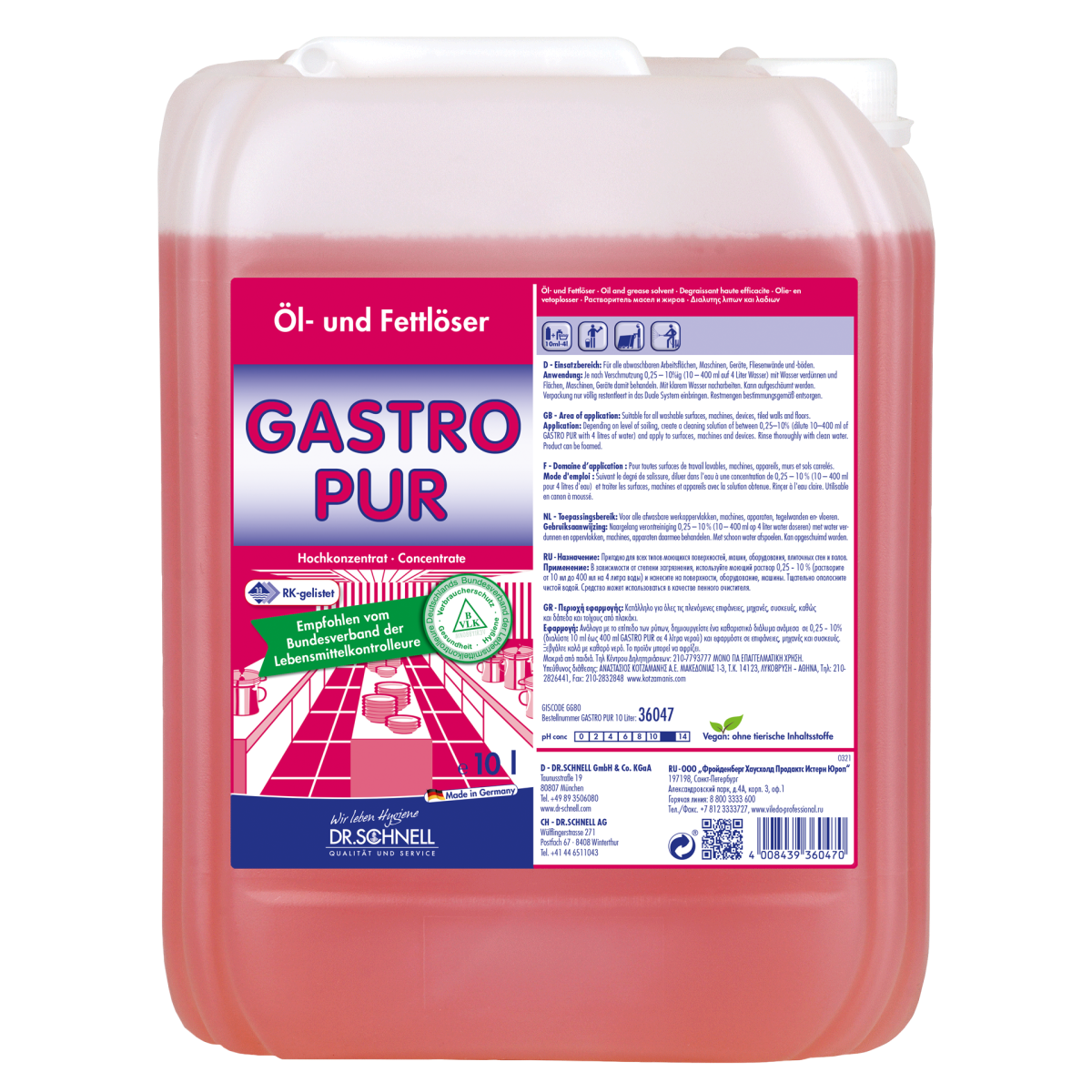 DR.SCHNELL Gastro Pur Öl- und Fettlöser 10 Liter Kanister online kaufen | Cashback Gutschein REWE EDEKA METRO – Cleaning Help